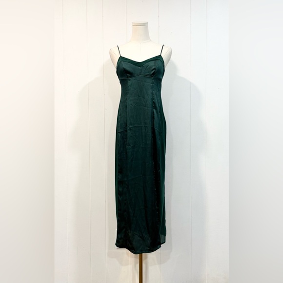 Free People Intimately City Cool Midi Slip In Evergreen Size Extra Small - Picture 5 of 11